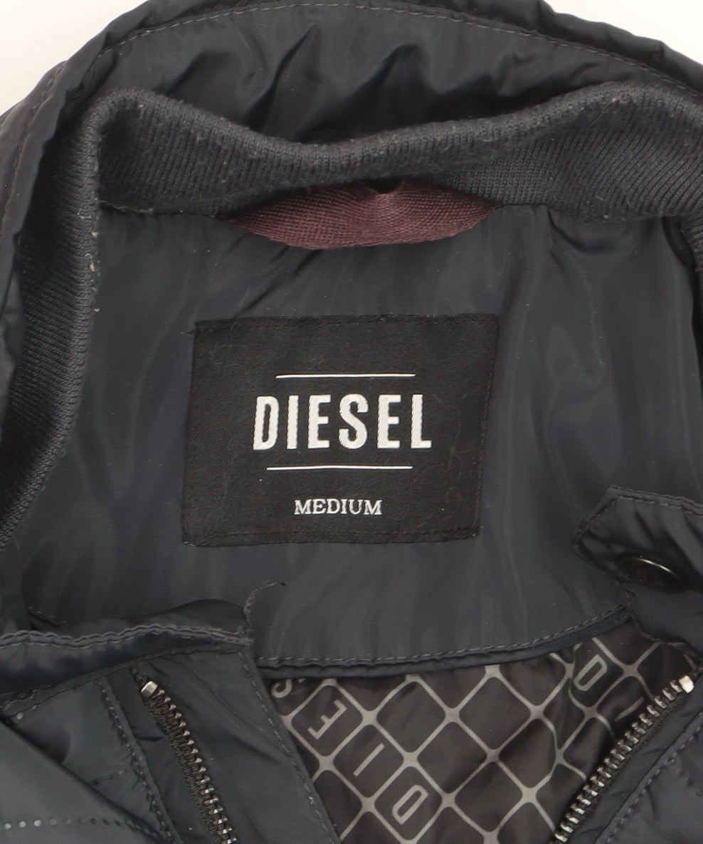 Mens UK Size M Diesel Black Puffer Jacket