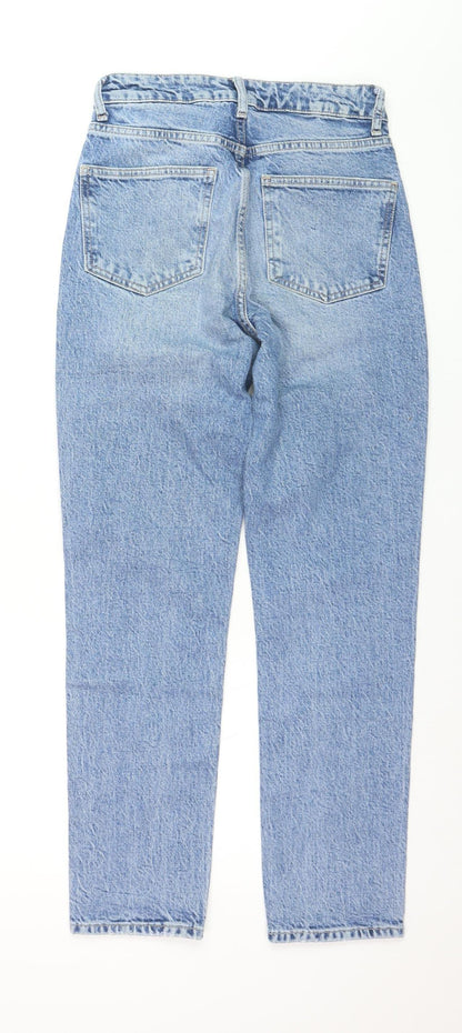 ZARA Women Blue Mom Jeans Size 8 High Rise Light Wash Denim