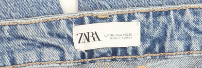 ZARA Women Blue Mom Jeans Size 8 High Rise Light Wash Denim