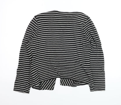 Wallis Women’s Black White Striped Jersey Blazer M Regular Fit
