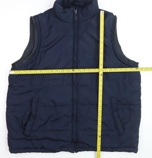 KAM Men's Blue XL Padded Bodywarmer Waistcoat Full Zip Casual