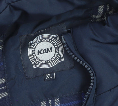 KAM Men's Blue XL Padded Bodywarmer Waistcoat Full Zip Casual