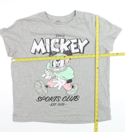 Disney Women’s Grey Mickey Mouse Sports Club T-Shirt Size L