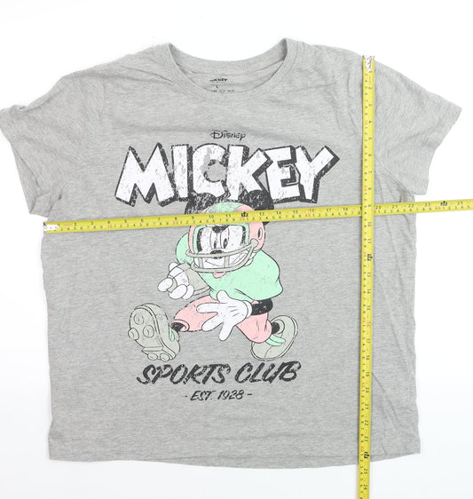 Disney Women’s Grey Mickey Mouse Sports Club T-Shirt Size L