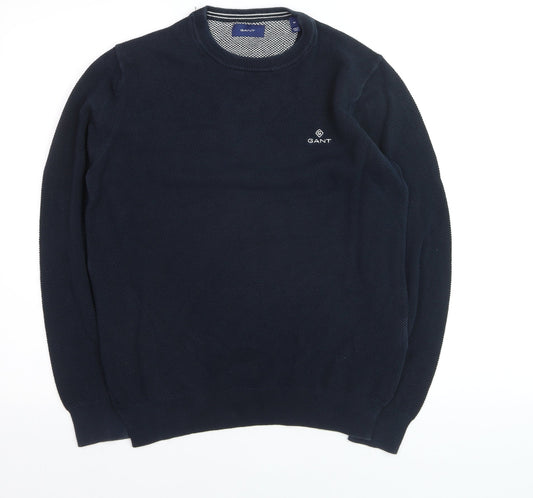 Mens UK Size M GANT Blue Pullover Jumper