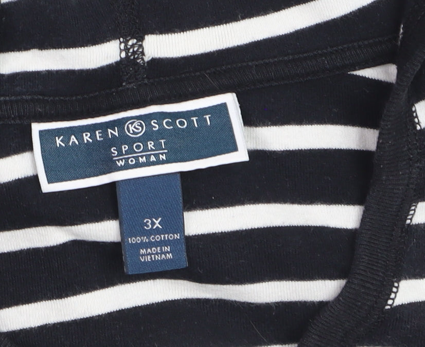 Womens UK Size 3XL Karen Scott Black Basic T-Shirt