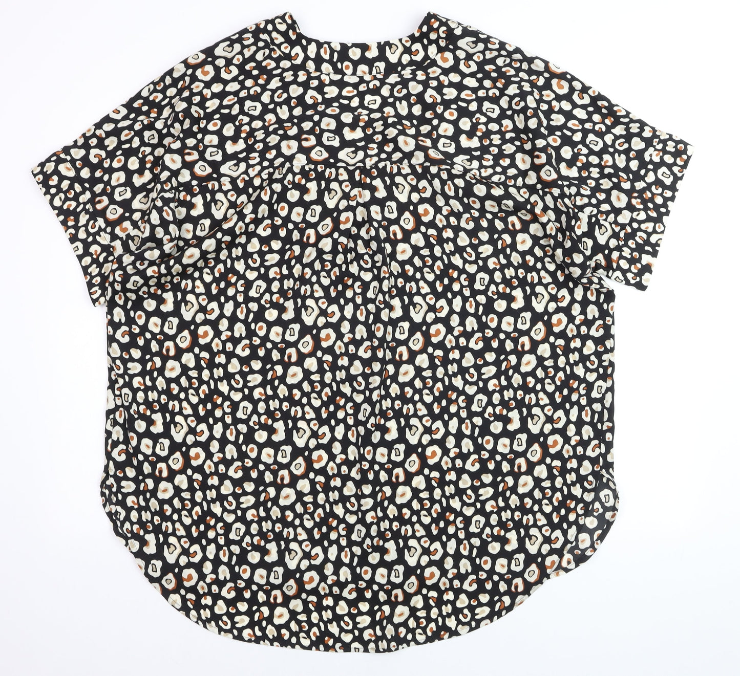 Marks and Spencer Women’s Black Animal Print Tunic Blouse Size 16