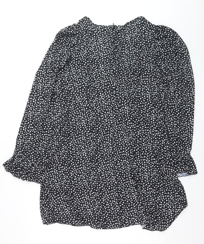 I Saw It First Womens Black Polka Dot Sweetheart Long Sleeve Blouse Size 18