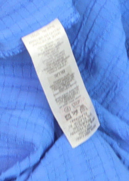 Dunnes Women Blue Basic Blouse Size L Relaxed Fit Cotton Blend