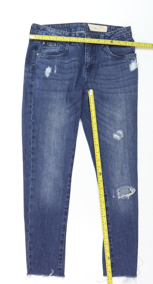 Esmara Women's Blue Distressed Boyfriend Jeans Size 8 Regular