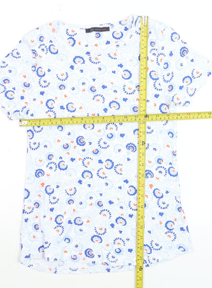 Marks and Spencer Womens Multicoloured Floral Cotton T-Shirt UK 12