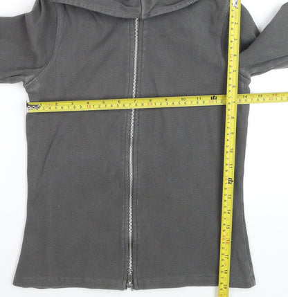 Oysho Women's Grey Slim Fit Hooded Full Zip Jacket Size 8