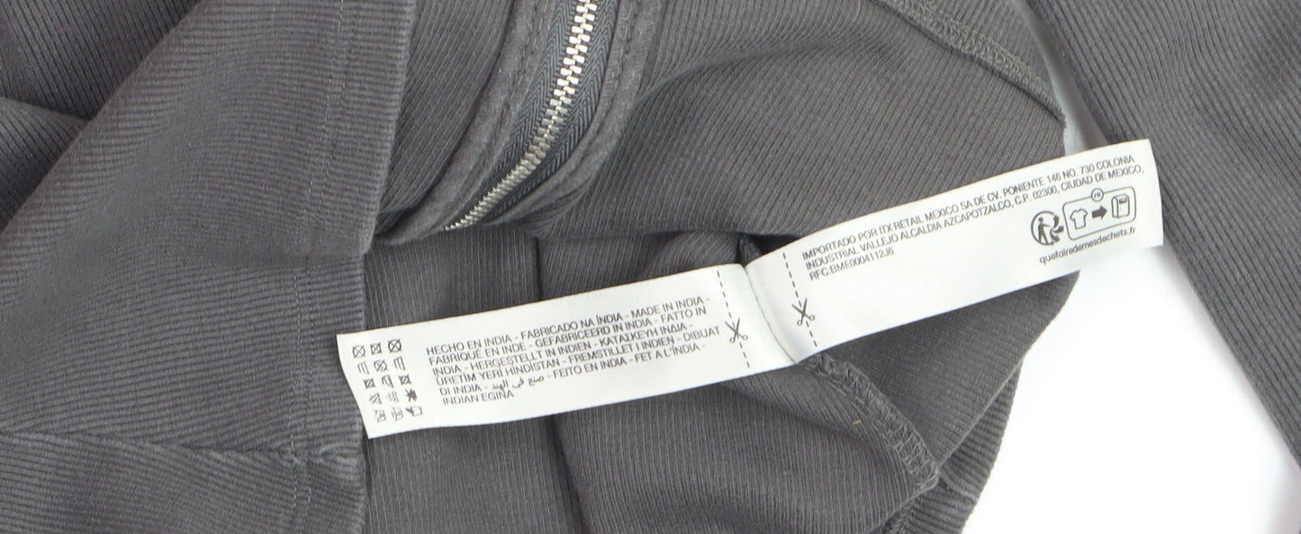 Oysho Women's Grey Slim Fit Hooded Full Zip Jacket Size 8