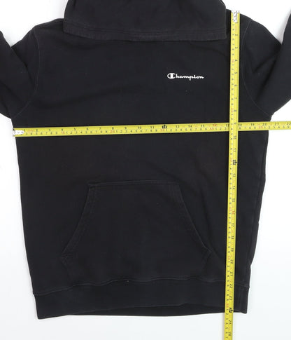 Champion Men's Black Pullover Hoodie Medium Logo Fleece Sweatshirt