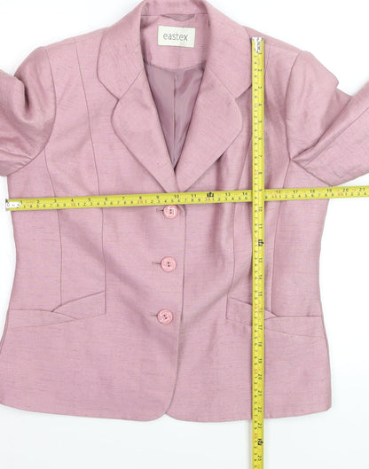 Eastex Womens Pink Single-Breasted Tailored Blazer UK 10