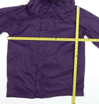 Mountain Warehouse Girls Purple Waterproof Hooded Rain Coat 13 Years