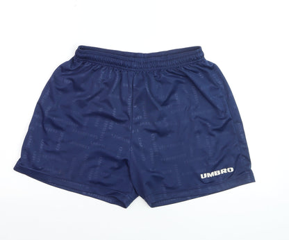 Umbro Boys Blue L Athletic Football Shorts 91cm Quick Dry Polyester
