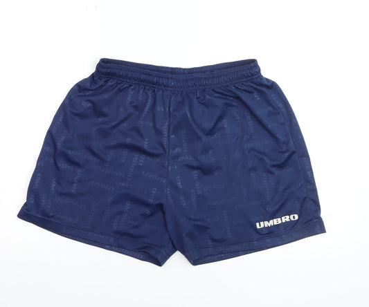 Umbro Boys Blue L Athletic Football Shorts 91cm Quick Dry Polyester