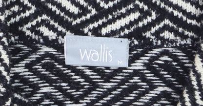 Wallis Women Black Wool Blend Mid-Length Overcoat M