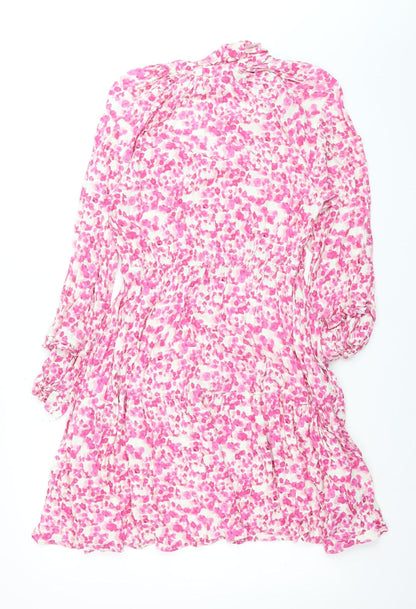 Gallery Women's Pink Floral A-Line Short Dress Size 12