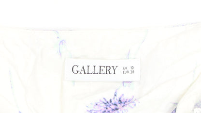 Gallery Women’s White Floral Lace Trim Blouse UK 10