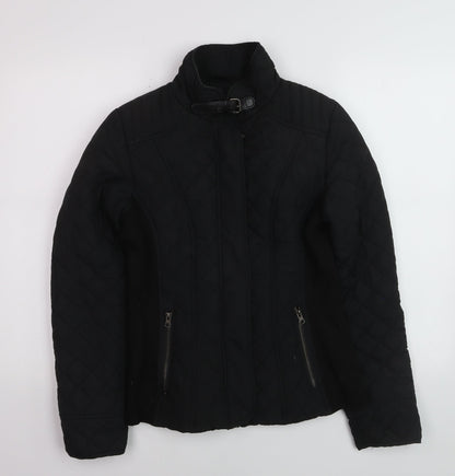 Dunnes Women's Black Quilted Short Jacket Size 10