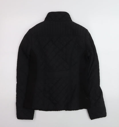 Dunnes Women's Black Quilted Short Jacket Size 10