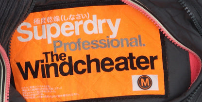 Superdry Women Black M Windcheater Hooded Jacket Faux Fur Trim