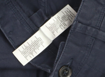 Next Women's Blue Slim Fit Chino Trousers 32S Cotton Blend