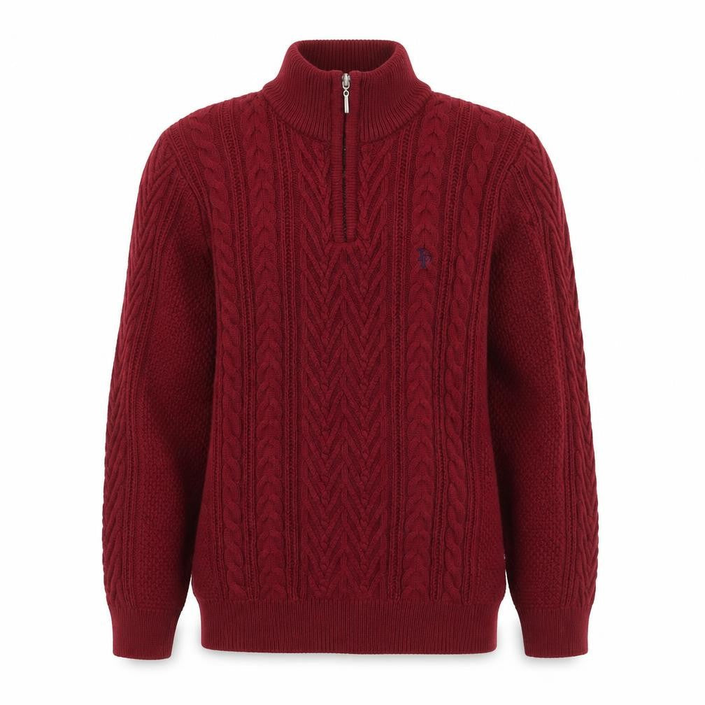 Mens UK Size M Tom Penn Red 1/2 Zip Jumper