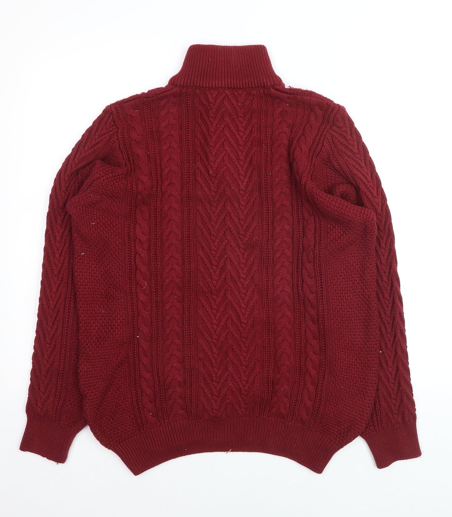 Mens UK Size M Tom Penn Red 1/2 Zip Jumper