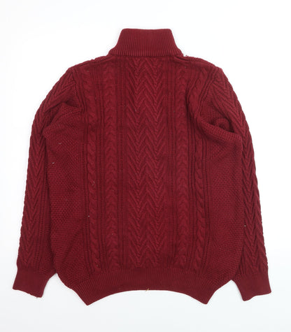 Mens UK Size M Tom Penn Red 1/2 Zip Jumper