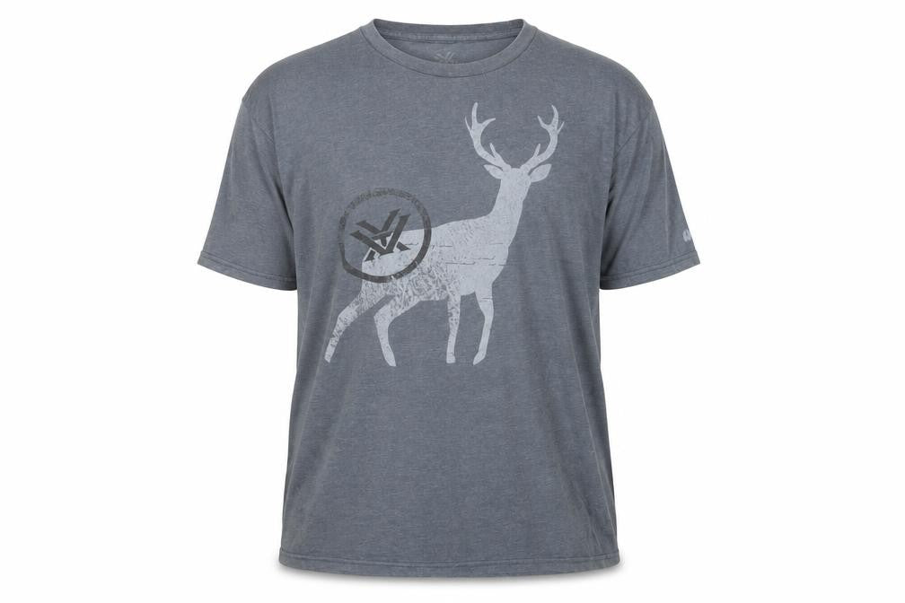 Vortex Men's Grey XL Graphic Deer Lightweight Cotton Blend T-Shirt