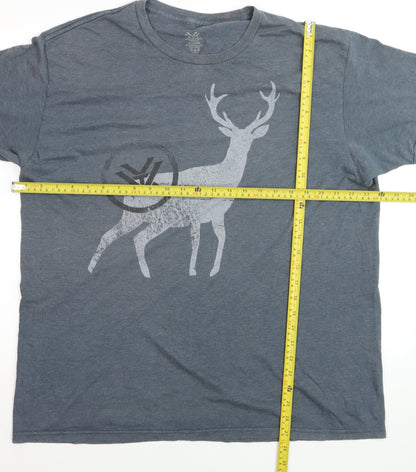 Vortex Men's Grey XL Graphic Deer Lightweight Cotton Blend T-Shirt