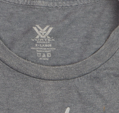 Vortex Men's Grey XL Graphic Deer Lightweight Cotton Blend T-Shirt