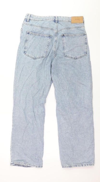 Ardene Women’s Blue Distressed Loose Straight High Waist Jeans Size 16