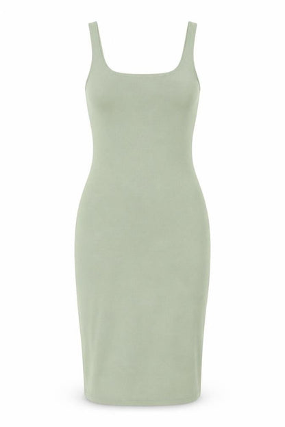 Zara Women Green Bodycon Jersey Sleeveless Dress Size 8