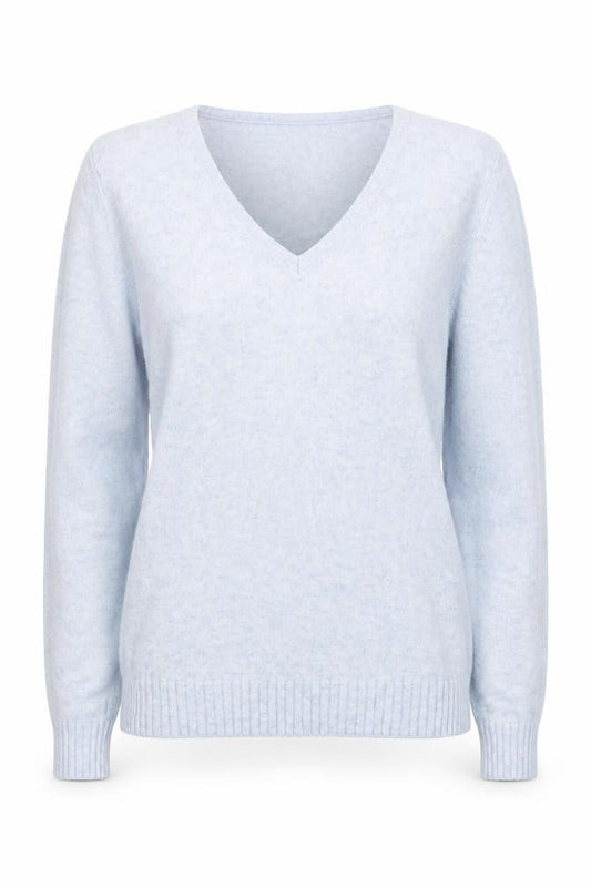 Vila Women Blue V-Neck Long Sleeve Knit Jumper Size 12