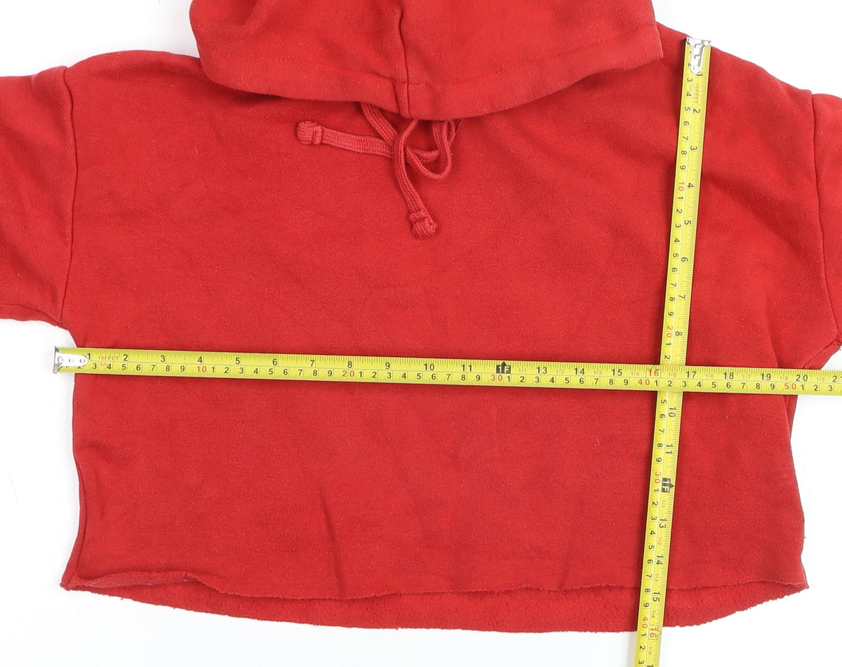Tally Weijl Womens Red Cropped Pullover Hoodie Size M