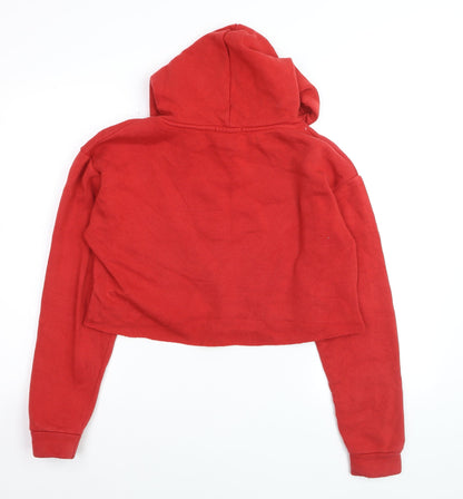 Tally Weijl Womens Red Cropped Pullover Hoodie Size M