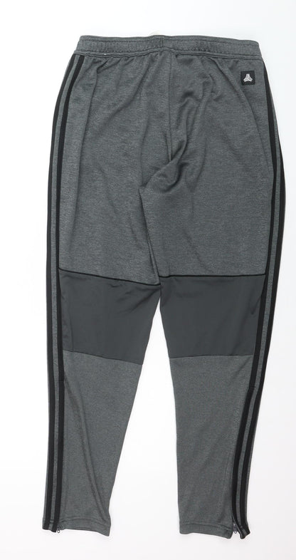 Adidas Men Grey Slim Fit Track Pants M Joggers Activewear