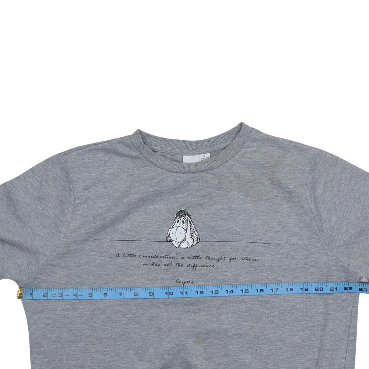 Disney Eeyore Unisex Grey Pullover Sweatshirt L Graphic Print