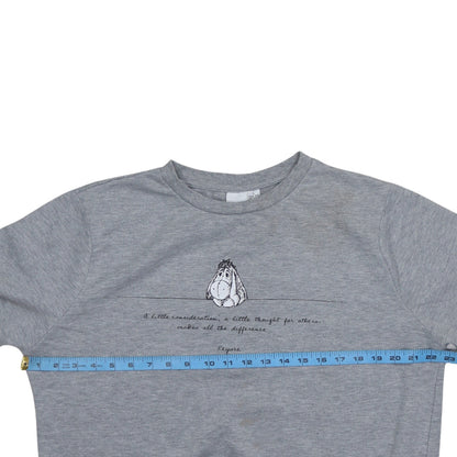 Disney Eeyore Unisex Grey Pullover Sweatshirt L Graphic Print