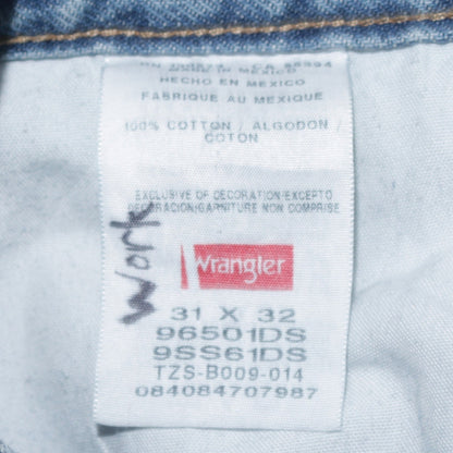 Wrangler Men's Blue Straight Leg Denim Jeans 31x32 Regular Fit