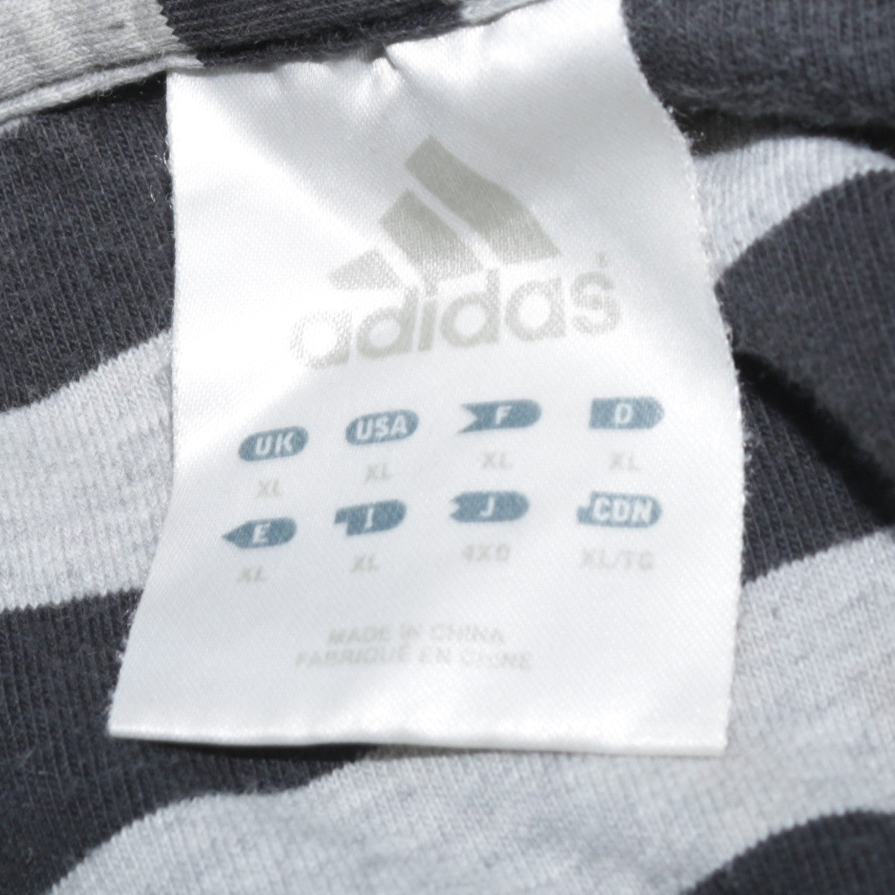 Adidas Men's Grey Striped Cotton Polo Shirt XL