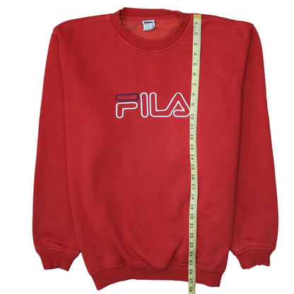FILA Men's Red XL Pullover Crew Neck Sweatshirt Retro Sports Style