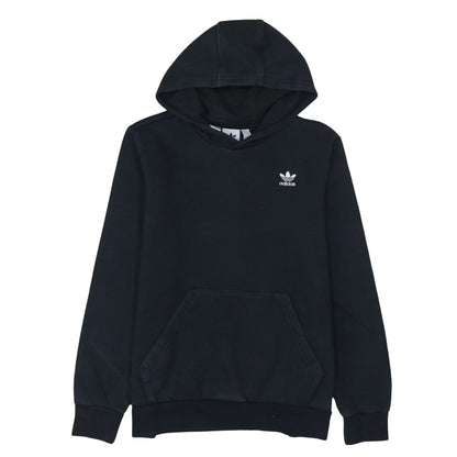 Adidas Boys Black Pullover Hoodie Size 13-14 Years Logo Cotton Blend