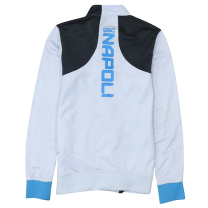 Kappa Boys White Full Zip Napoli Football Sweatshirt 14 Years 164cm Polyester