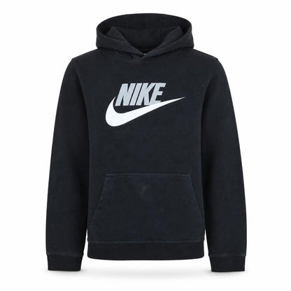 Nike Boys Black XL Pullover Hoodie with Logo Print