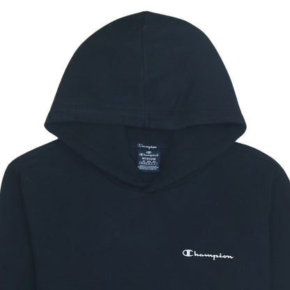 Champion Men's Black Pullover Hoodie Medium Logo Fleece Sweatshirt